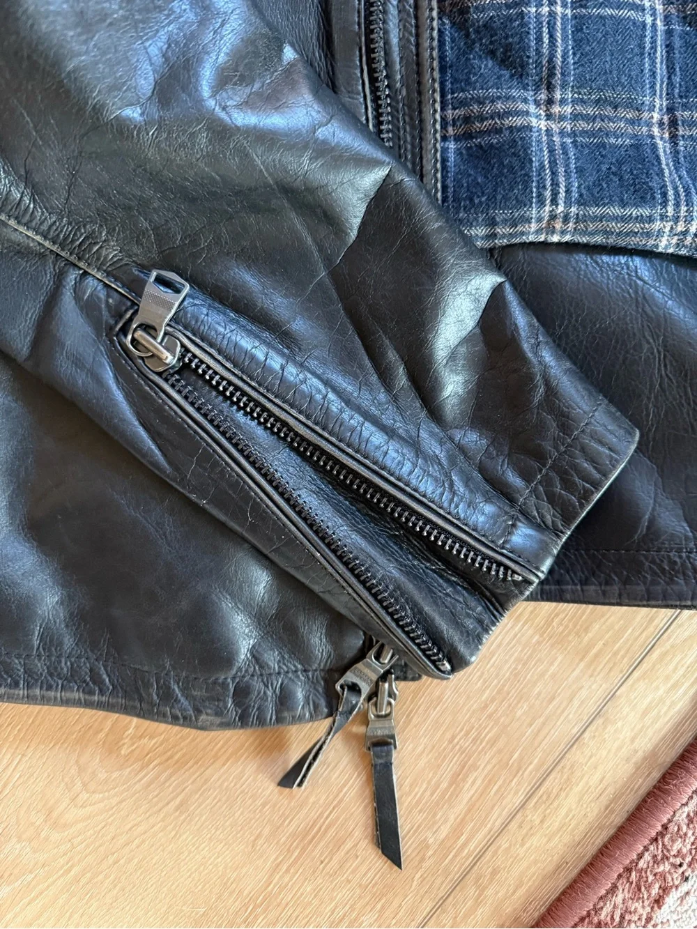Banana Republic Men's Black Leather Moto Jacket